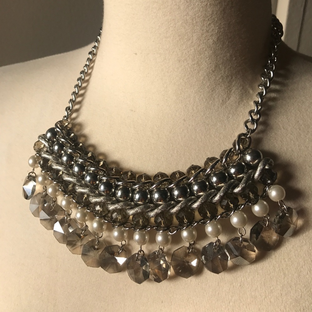 Pearl, Stone, & Chain Statement Neck.